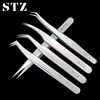 STZ 1pcs Stainless Steel Eyelash Extension Tweezers Straight Curved Curler For Eyelash-false Clip Makeup Nail Art Tools S01-05 1