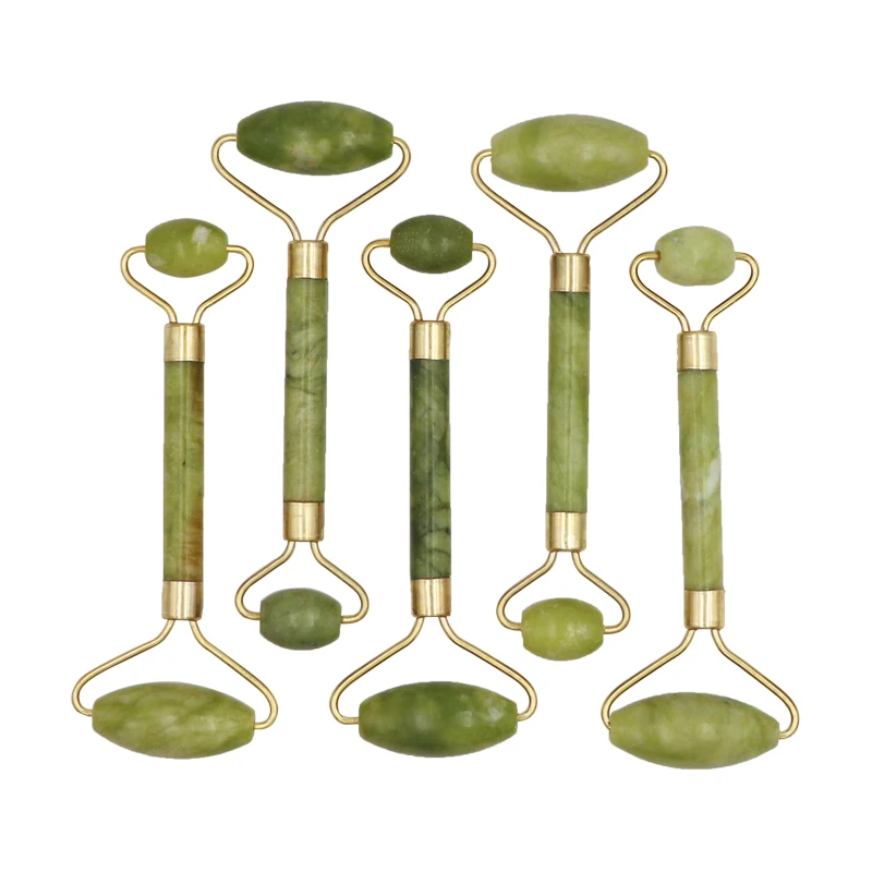 1pc Facial Massage Roller Plate Guasha Board Double Heads Slimming Face Lifting Massager Jade Stone Eye 3