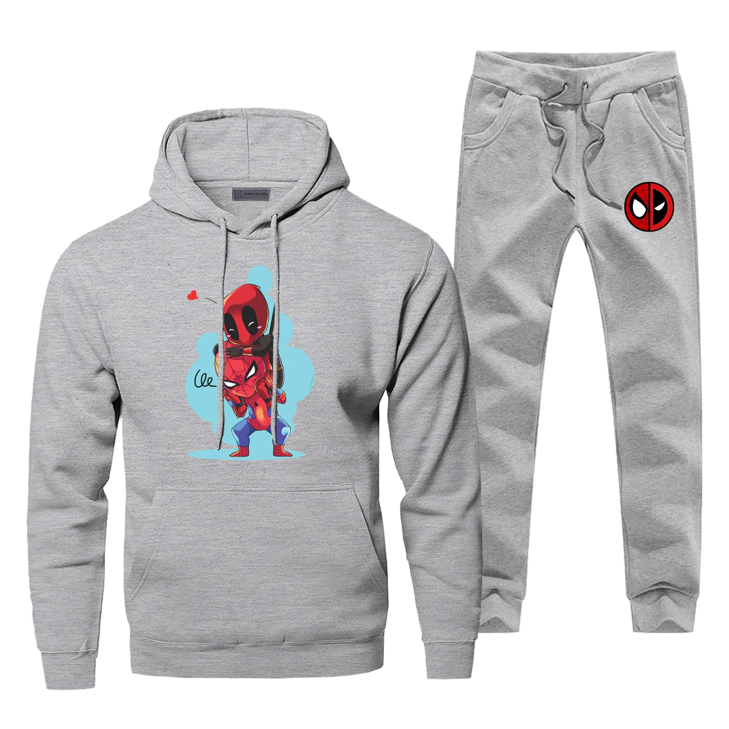 

Hoodies Pants Set Spider Man Dead Poll Men Hoodie Sweatshirt Mens Hoodies Pollover 2 Piece Set Streetwear Super Hero Sweatshirts
