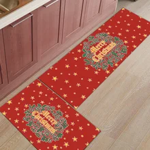 2 шт. Коврики для кухни с Рождеством красные звезды с рождественскими растениями коврики для входной двери ванной гостиной двери коврики