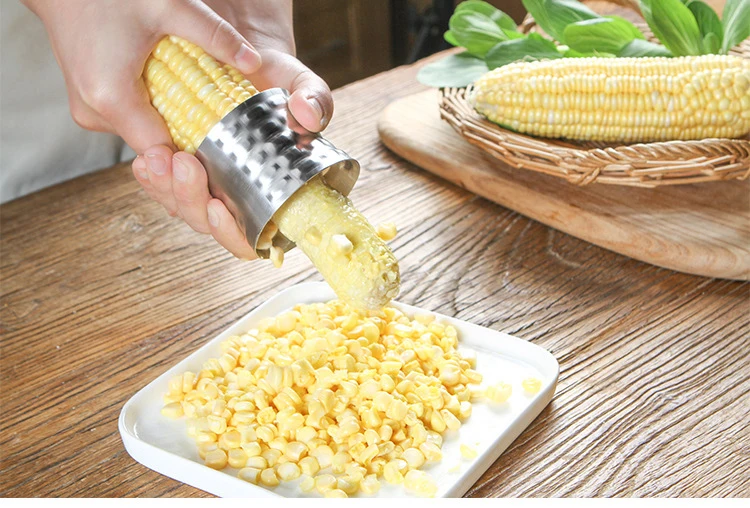Инструмент для удаления кукурузы из нержавеющей стали прибор для чистки кукурузы молотилка инструмент для резки резак зубчатое лезвие с нескользящей рукояткой