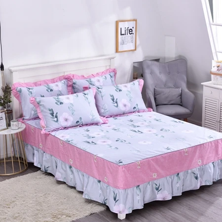 Bed skirt11 Хлопок, кровать, юбка, покрывало, цветы, простыня, покрывало для спальни, покрывало для кровати, полный размер King queen простыня с эластичным - Цвет: Bed skirt11