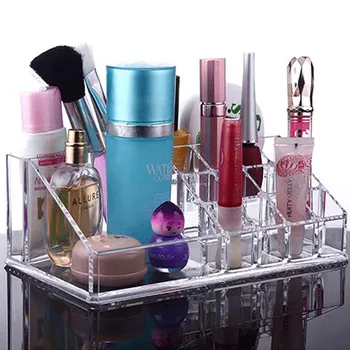 

Multiple Grid Acrylic transparent Makeup Organizer Storage Box lipstick Nail Drill polish organizer Cosmetic Jewelry Box Holder