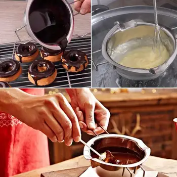 

Stainless Steel Mini Milk Pot Butter Syrup Chocolate Cookware Fire Pot Heating Baking Kitchen Tool Melt Sauce Cheese H0U7