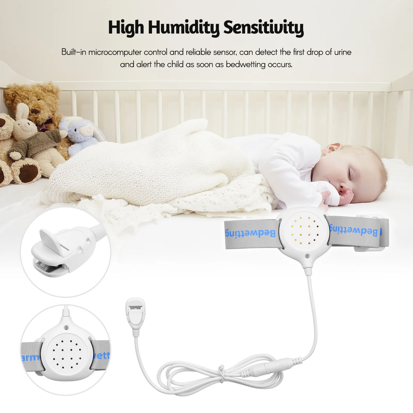 Bedwetting Alarm Pee Alarm Enuresis Sensors for Baby Kids Potty Training Elder Care with Sound Vibration LED Indicator Reminding bedwetting sensor alarm
