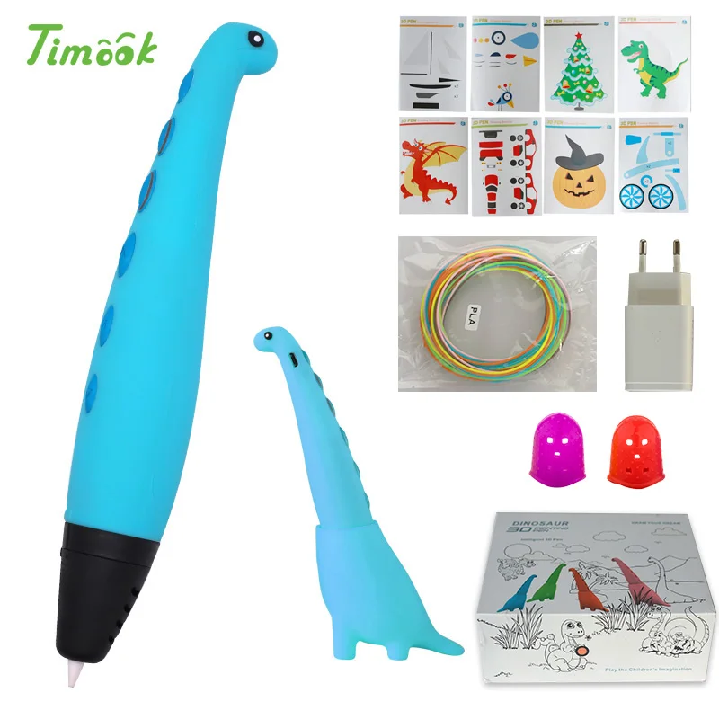 Only pen Blue Lihuachen 3D Ручка для детей динозавр стебель игрушки 3D печать Ручка мини принтер Рисование Живопись Художественный набор с 2 скоростями безопасный режим сна - Цвет: Only pen Blue