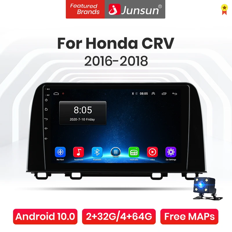 Junsun V1 Pro 4G CarPlay Android 10 + 64G автомобильный радиоприемник мультимедийный плеер для Honda