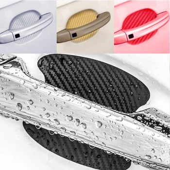 

4pcs/lot Universal Car Door Sticker Carbon Fiber Scratches Resistant Invisible Protection Film Auto Body Decoration styling