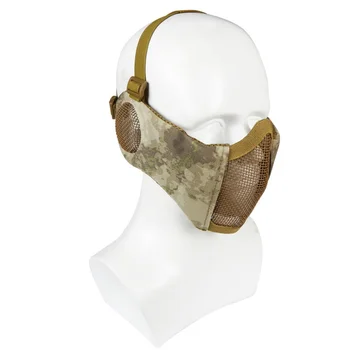 

Half Face Masks Low Carbon Steel 1000D Nylon Adjustable Folding Mouth Ear Protection Military Tactical Face Protective ZX00