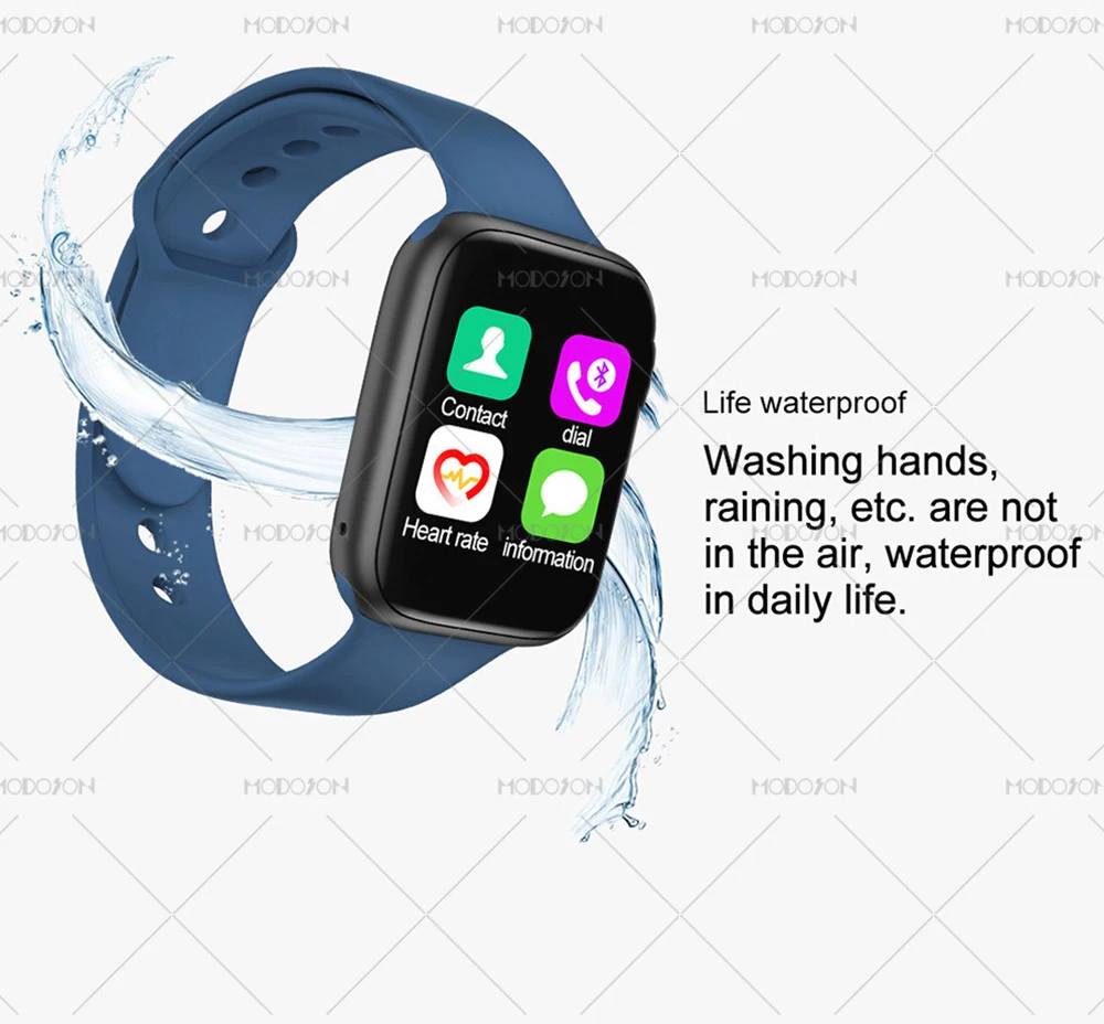 Умные часы MODOSON iwo 12 Pro Series 5, монитор сердечного ритма, кровяный кислород, полный сенсорный экран, умные часы 11 для Apple iphone, Android