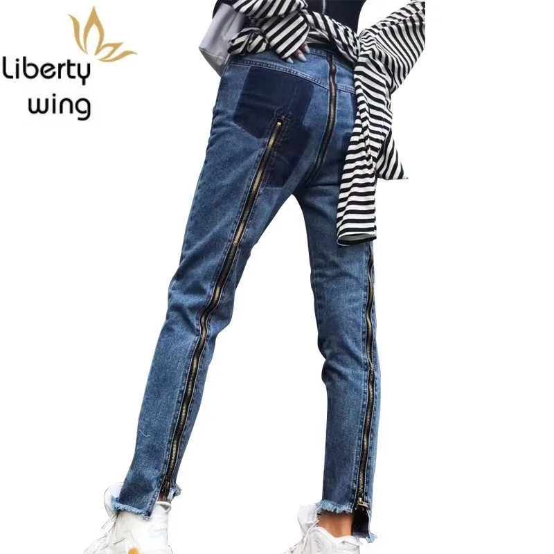 hip-hop-streetwear-new-harajuku-zip-womens-denim-pants-personalized-tide-slacks-punk-handsome-slim-fit-asymmetrical-jeans
