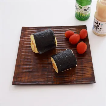 

2015 Japanese Woodiness Plate Solid Wood Manual Tortoise Square Disc A Snack Disc Tableware