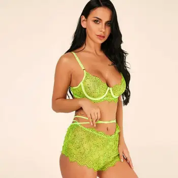 

Sexy Lingerie Women Underwear Babydoll Sleepwear Lace Bra Panties G-string Set