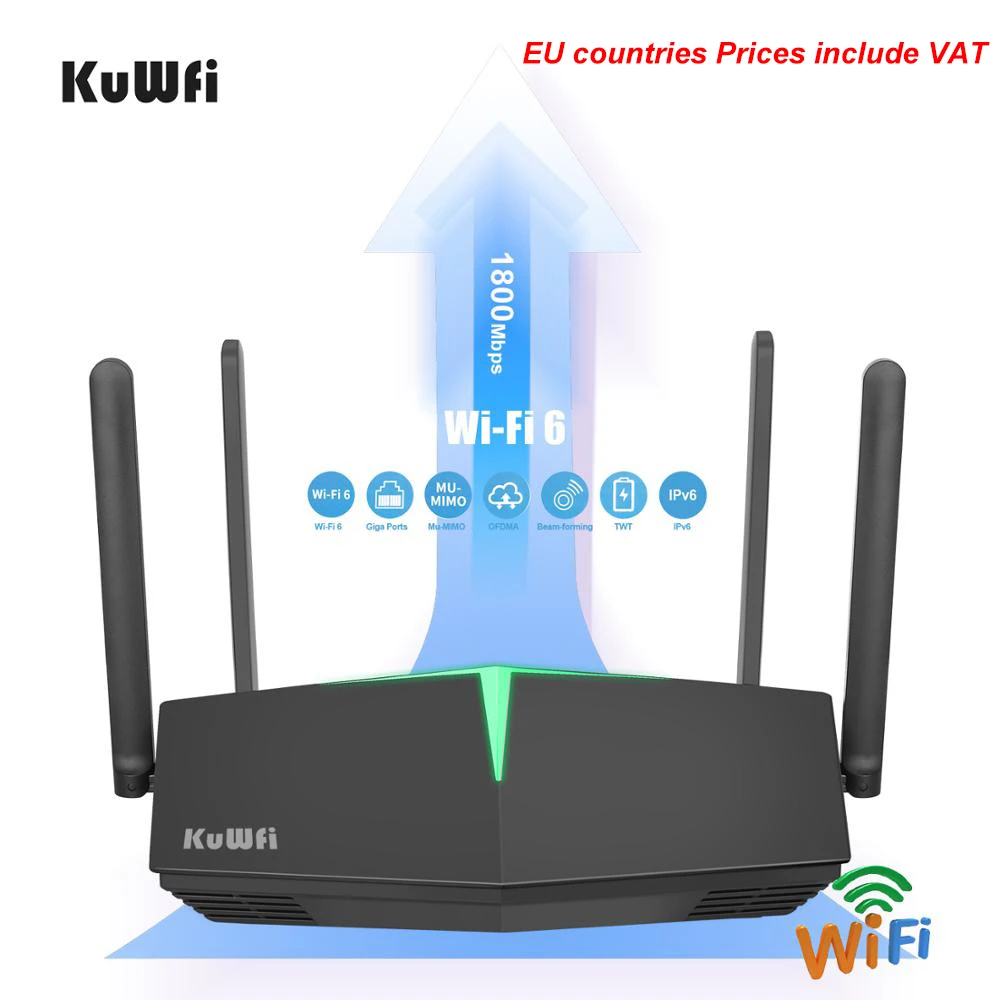 wifi signal booster spectrum WiFi6 1800Mbps Thông Minh WiFi 2 Băng Tần 6 802.11ax Chơi Game Không Dây Bộ Định Tuyến 4 Cổng Gigabit Cho Nhà Văn Phòng mới 128 Người Sử Dụng wi fi amplifier