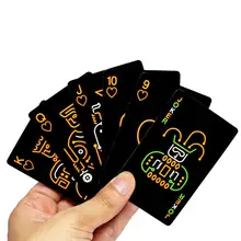 Черные ночные игральные карты, флуоресцентные игральные карты, реквизит для ночной игры, светящийся специальный покер, командная игра для наружного бара, KTV инструмент