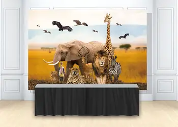 

Jungle Safari Themed Animals Birthday Party Banner Photo Backdrop Background Photography baby shower photo booth shoot propW2039