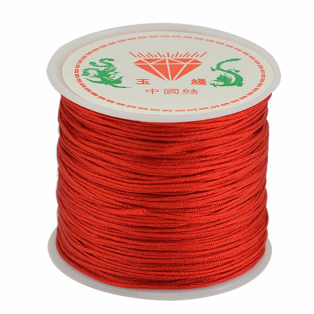 45 м x 0,8 мм нейлоновый шнур, китайский УЗЕЛКОВЫЙ шнур, браслет макраме, плетеные стринги, сделай сам, кисточки вышивка бисером, ручная работа - Цвет: Red