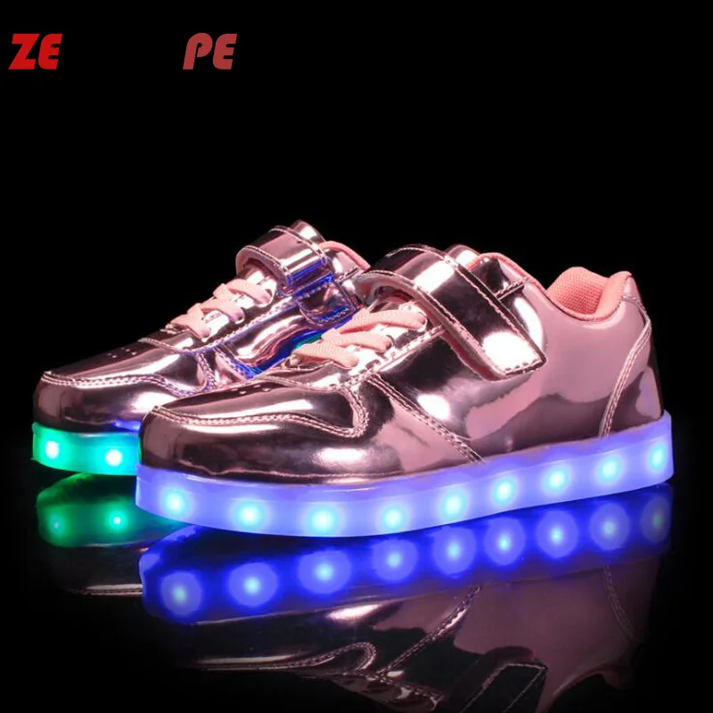 ZENOBIAPEARL/Детские кроссовки со светодиодной подсветкой и зарядкой через usb Детская