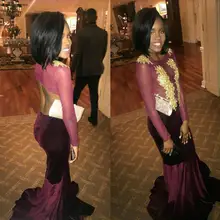 Африканское Бордовое платье для выпускного бархатный с длинными рукавами торжественная Праздничная праздничная одежда выпускное вечернее платье большого размера