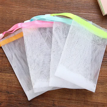 

20pcs/pack Nylon Soap Mesh Bag Mesh Foaming Net Hanging Bubble Mesh Bag for Bathroom Cleaning Household Tools