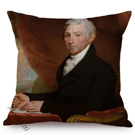 Oil Painting Art Great Celebrity General Costume Equestrian Portrait Design Sofa Throw Pillow Case Home Decorative Cushion Cover K165-5