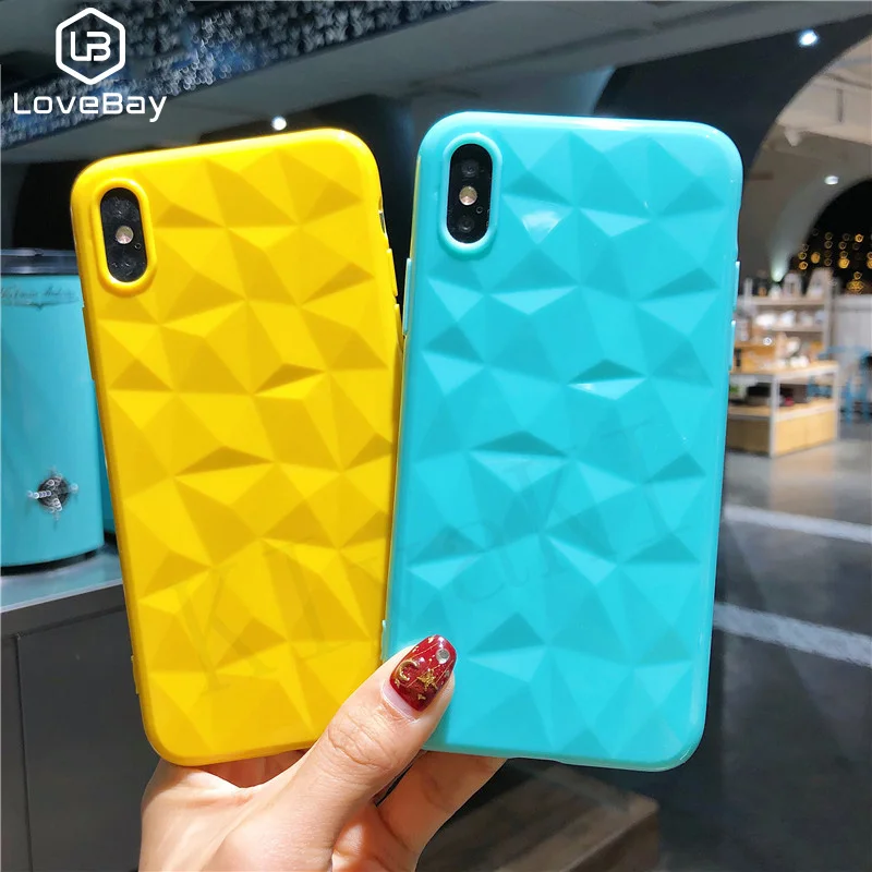 Lovebay чехол для телефона iPhone 6 6s 7 8 Plus X XR XS Max модные яркие цвета 3D Алмазная текстура