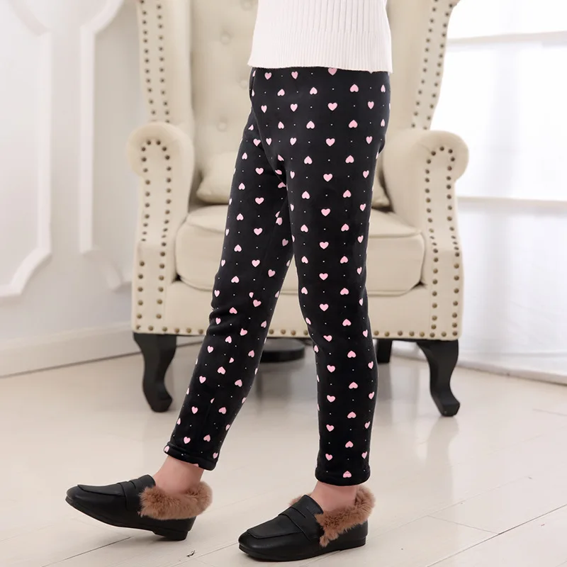 Navy Autumn Winter Warm Leggings For Girls and Boys Thick Pants Plus Velvet Pants Girl Leggings Fashion Children Trousers 3-8T - Цвет: 5