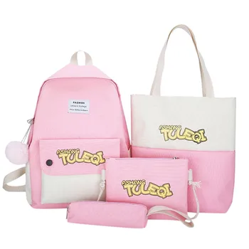 

Women Large Capacity Canvas Three-piece Bag For Women 2020 New Hot Sale Fashion Simple Style Backpack Multifunctional 0120