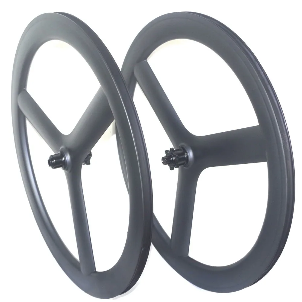 Sale Tri spoke carbon road wheels disc brake 3 spoke road carbon wheelset tubular wheels carbon clincher wheels center lock 5