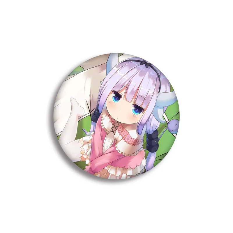 see chart 1 шт. 58 мм Kobayashi-san Chi no Maid Dragon KannaKamui супер милые девушки косплей использовать DIY значки акриловые значки брошь - Окраска металла: see chart