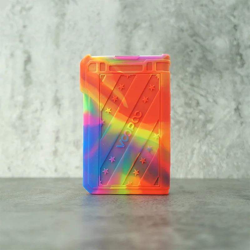 Rainbow Текстурированная Кожа для VOOPOO ALPHA, комплект на молнии, мод, щит, вейп, силиконовый чехол, обёрточная бумага, рукав, наклейка, оболочка, гель для VOOPOO ALPHA, на молнии, мод - Цвет: Rainbow