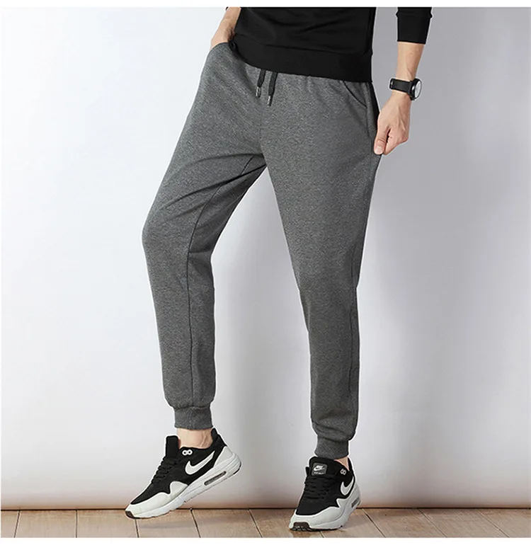 Autumn Athletic Pants Men's Korean-style Cotton Casual Pants Trend Teenager Spring And Autumn Slim Fit Capri Pants Men'S Wear