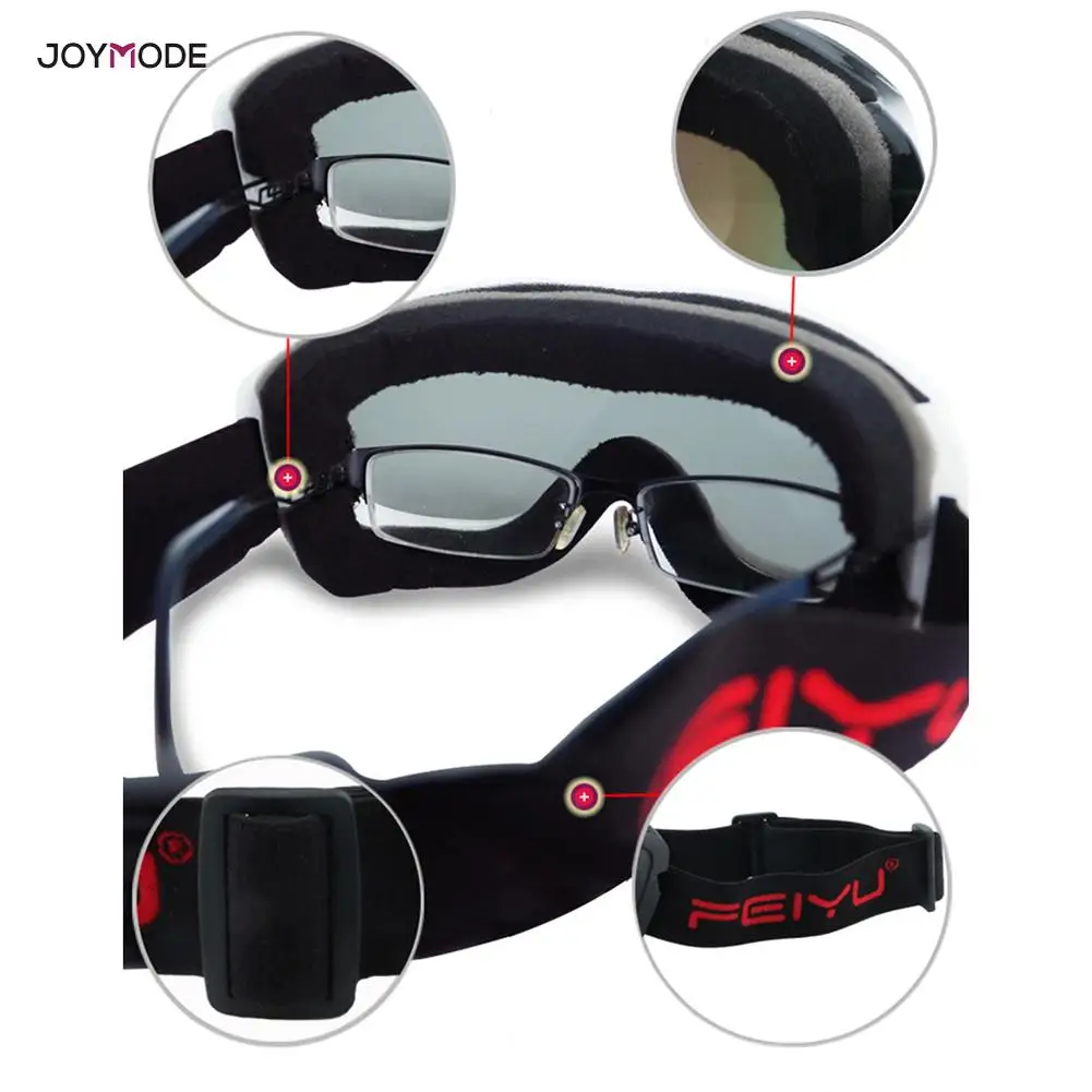 JOYMODE профессиональные лыжные очки двухслойные линзы противотуманные лыжные очки для катания на лыжах для мужчин и женщин могут быть карты близорукость снежные очки