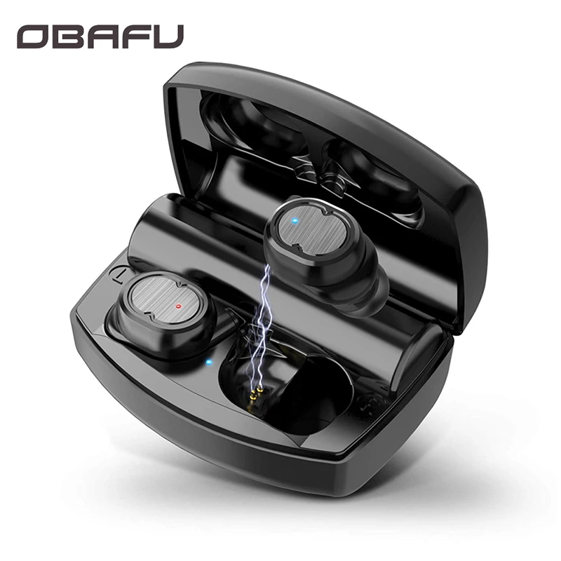 

OBAFU Wireless Bluetooth 5.0 Earbuds TWS Headphones Built in Mic with 2200 mAh Charging Case Ture Wireless Handsfree Earphone