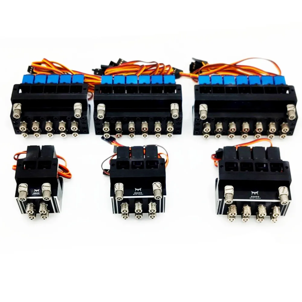 2CH/3CH/4CH/7CH Durable Hydraulic Directional Oil Valve Controller With Servo For 1/12 RC Excavator Bulldozer Loader DIY Parts