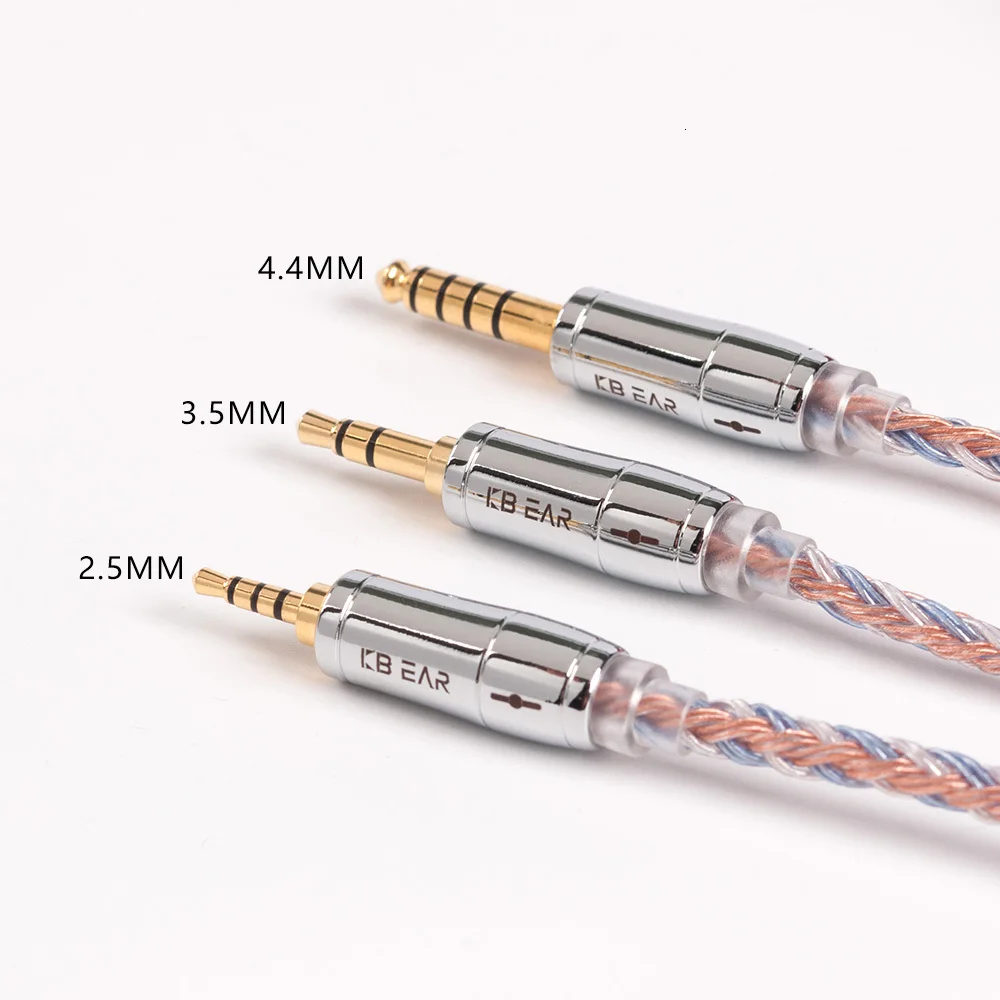 AK KBEAR 16 Core Upgraded Silver Plated Copper Cable 2.5/3.5/4.4MM With MMCX/2pin/QDC TFZ Connector For KZ ZS10 ZSN Pro AS16 ZSX