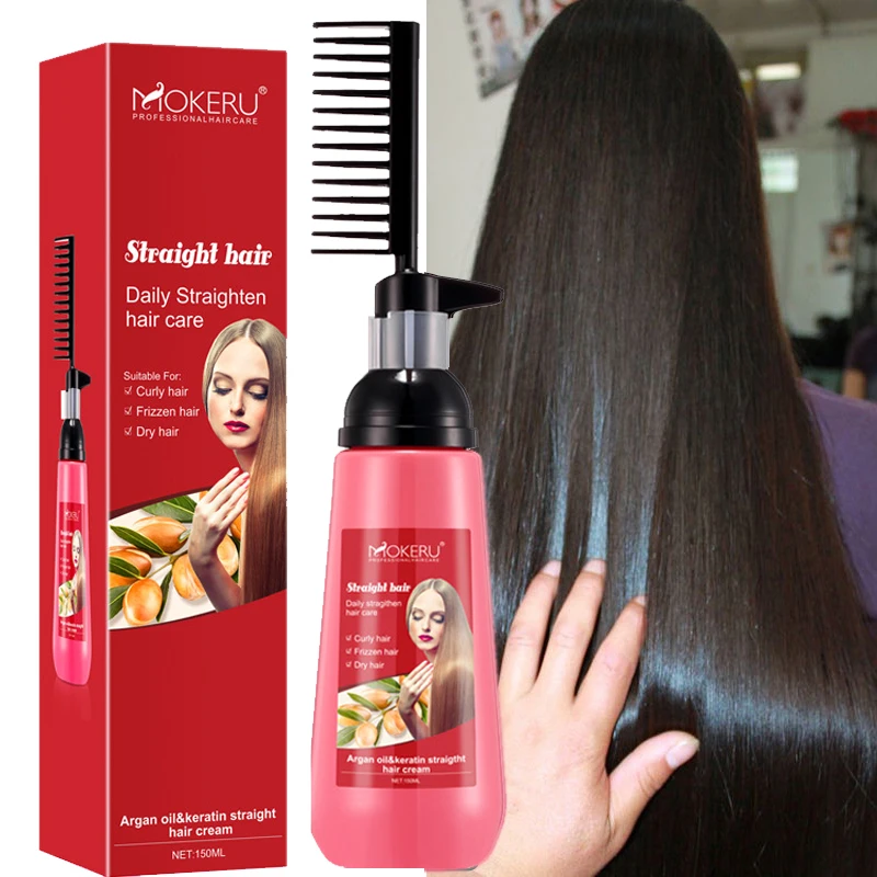 

Mokeru 150ml No Damage To Hair Fast Smoothing Collagen Hair Straightening Cream for Woman Keratin Hair Treatment Straightening