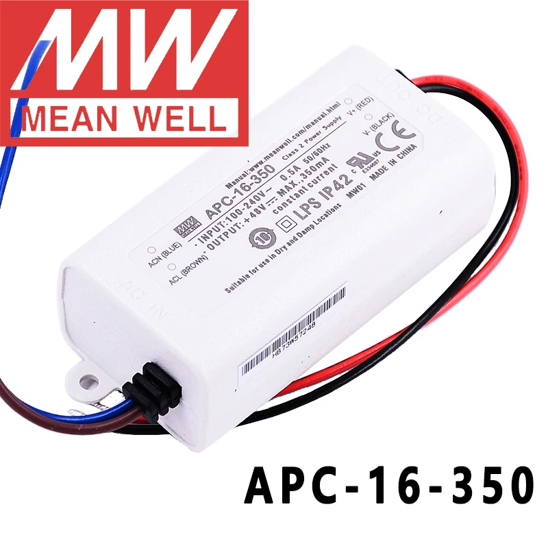 Оригинальный светодиодный импульсный источник питания Mean Well APC 16 350 meanwell 8 мА