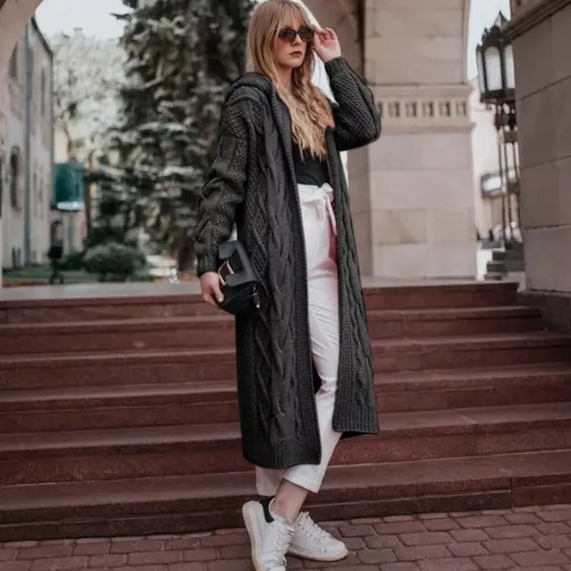 Женский Повседневный вязаный кардиган в рубчик, 6 цветов, толстая верхняя одежда с длинным рукавом, Женский Осенний вязаный кардиган, свитер