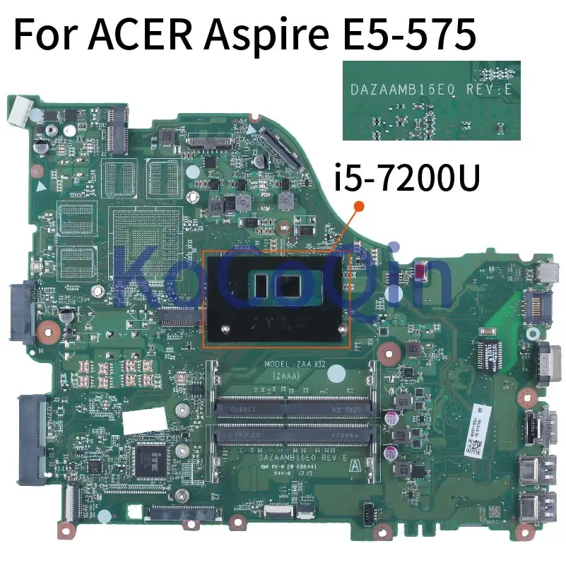 

For ACER Aspire E5-575 E5-575G F5-573 I5-7200U Notebook Mainboard DAZAAMB16E0 SR2ZU DDR4 Laptop Motherboard