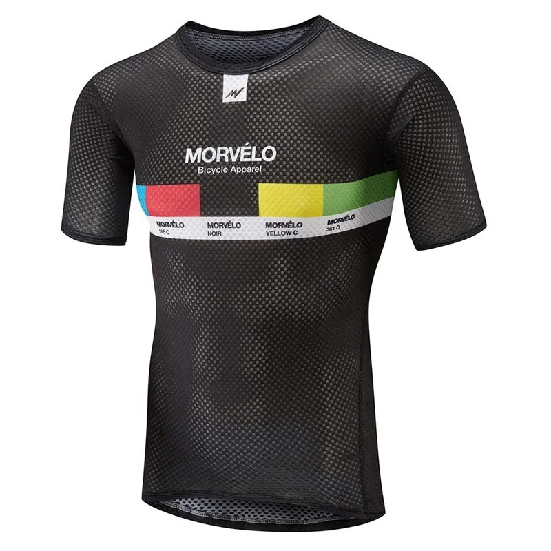 Команда Morvelo мотоциклетные базовый слой мужские летние с коротким рукавом легкий жаккард; сетка вело-шорты Капа база de ciclismo