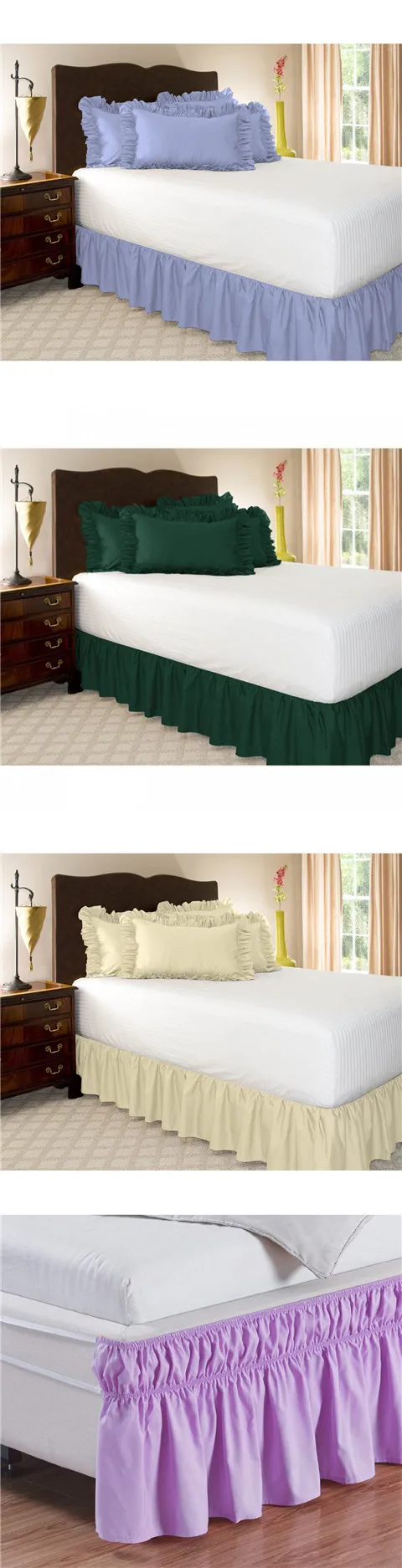 Wholesale Bed Skirt Elastic Solid color Bed skirts Bed Covers without Bed Surface Queen/King Dust Ruffle bedspread free shipping