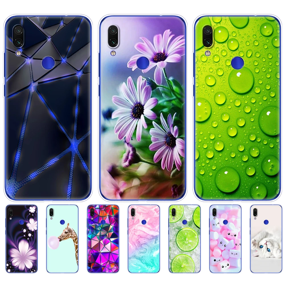 For xiaomi Redmi Note 7 Case Silicone Painting Soft TPU For xiaomi Redmi Note 7 Case 6.3 inch Fundas Coque Redmi NOTE 7 PRO Case cases for xiaomi blue