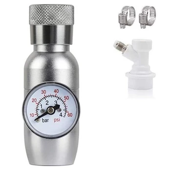 

Keg Charger Dispenser, Mini 0-60 PSI CO2 Regulator Keg Kit, Portable Beer Keg Regulator