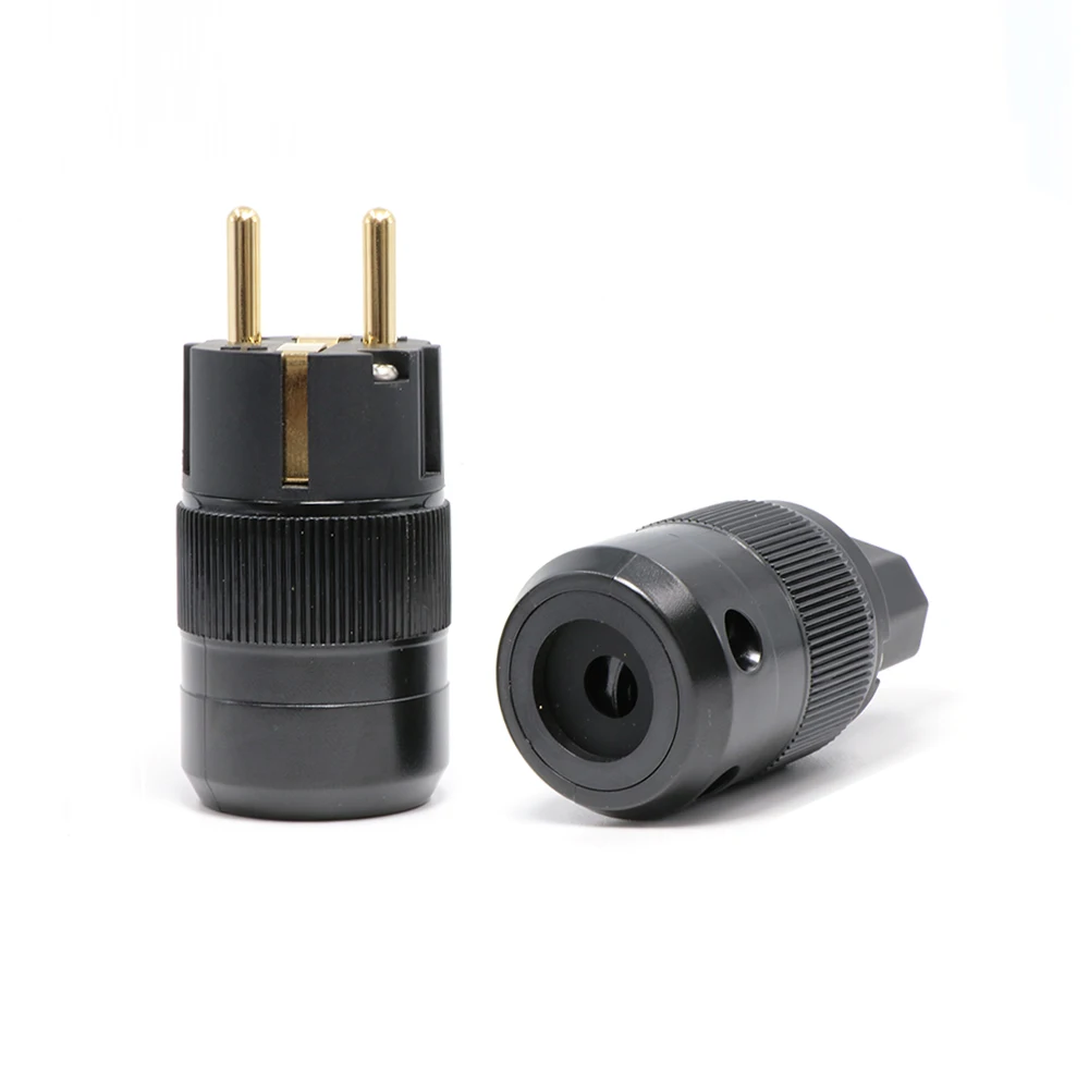 Высокое качество P-078E 24K позолоченный Schuko AC Разъем питания+ C-078 IEC разъем питания