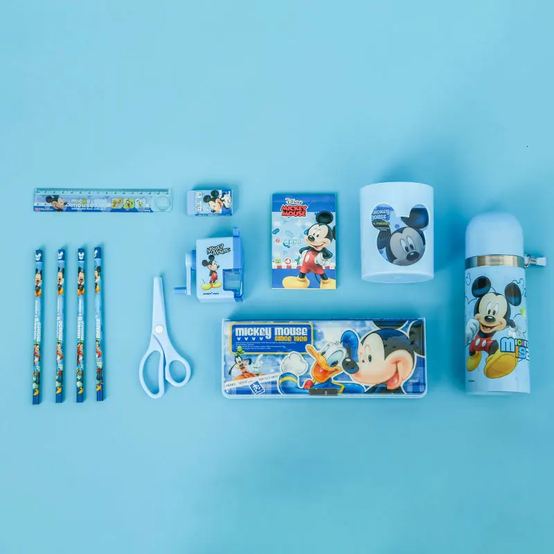 Канцелярские принадлежности disney Подарочная коробка детский набор канцелярских принадлежностей пенал для карандашей День рождения Рождество год подарок, школьные принадлежности