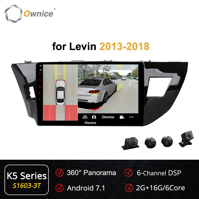Ownice k3 k5 k6 автомобильный Радио dvd-плеер gps Android 9,0 для Toyota Corolla E160 Lewin 2013- 360 панорама DSP SPDIF - Цвет: S1603-3 K5