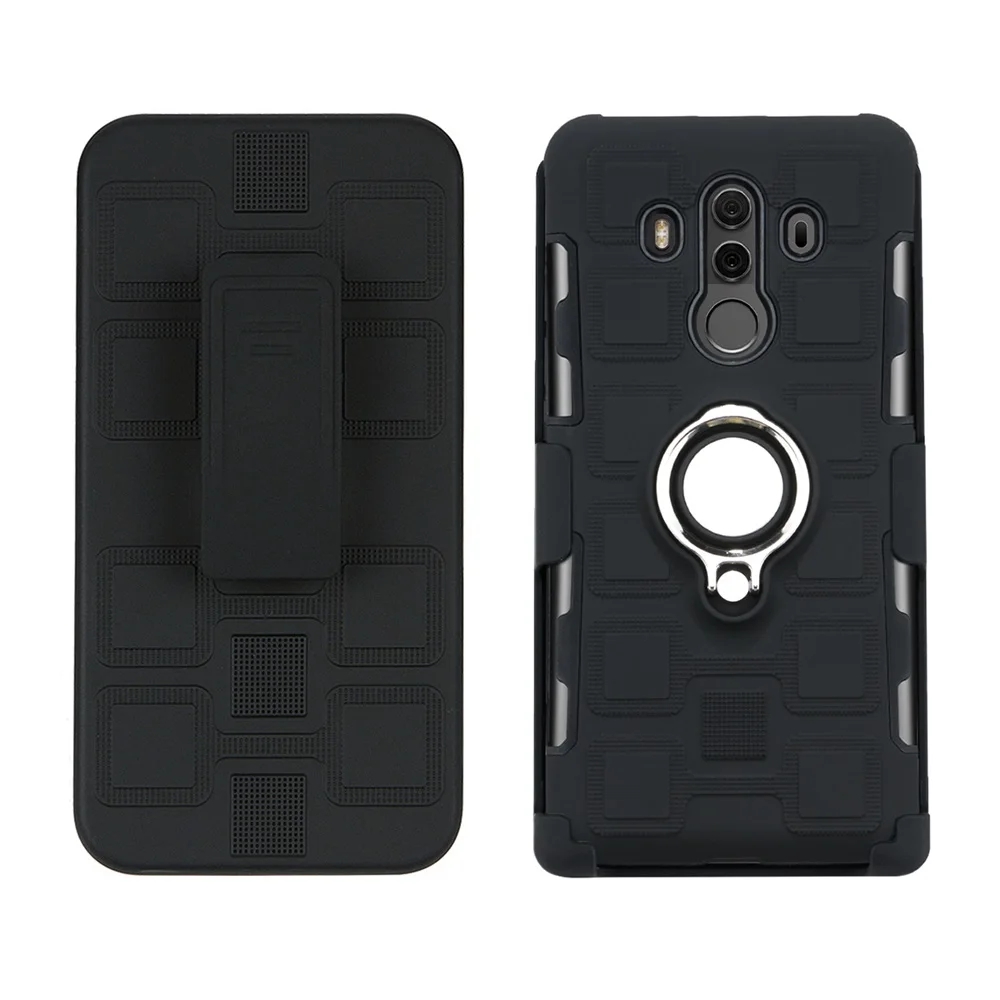 Case-Black Чехол с поворотным зажимом для ремня для huawei mate 10 Pro mate 20 Lite P30 P20 чехол для huawei P20pro P20lite P30pro Магнитный чехол - Цвет: Case-Black