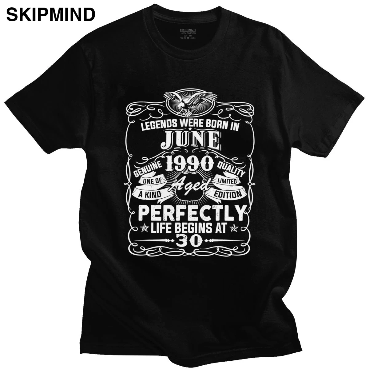 Vintage Legends Are Born In JUNE 1990 T Shirt Men Short Sleeved Cotton T-shirt 30th Awesome Birthday Tee Tops Clothing Gift Idea | Мужская