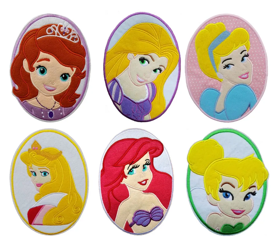 

Big Size princess in a fairy tale iron on patches Embroidered party Badge A beautiful girl patch
